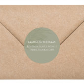 Klassiek Elegant Rond Terugkeeradres Palmbladeren Ronde Sticker