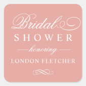 Klassiek Elegant Roos Gold Wedding Vrijgezellenfee Vierkante Sticker (Voorkant)