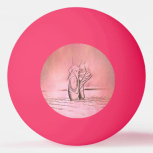 Klassiek elegant roze Ballerina Feet Pingpongbal
