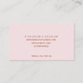 Klassiek Elegant Roze en Roest Visitekaartje (Achterkant)