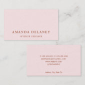 Klassiek Elegant Roze en Roest Visitekaartje (Voorkant / Achterkant)