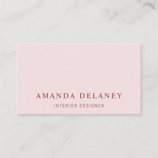 Klassiek Elegant Roze en Roest Visitekaartje (Voorkant)