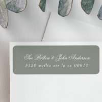 Klassiek Elegant Sage Groen Wit Retouradres