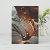 Klassiek Elegant Schrift Monogram Dubbelzijdige Fo Save The Date (Staand voorkant)