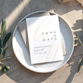Klassiek Elegant Schrift Monogram Save The Date