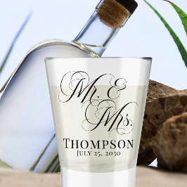 Klassiek Elegant Schrift Persoonlijke Mr en Mrs Shot Glas
