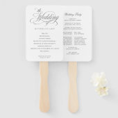 Klassiek Elegant Script Bloeit Bruiloft Hand Fan Handwaaier (Voorkant en achterkant)