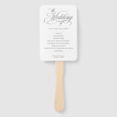 Klassiek Elegant Script Bloeit Bruiloft Hand Fan Handwaaier (Voorkant)