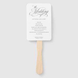 Klassiek Elegant Script Bloeit Bruiloft Hand Fan Handwaaier
