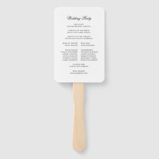 Klassiek Elegant Script bloeit bruiloft Handwaaier (Achterkant)