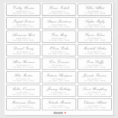 Klassiek Elegant script bruiloft gastadreslabel Sticker (Vel)