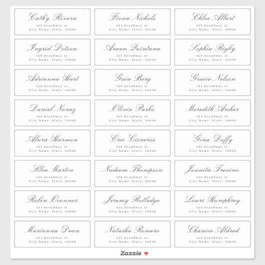 Klassiek Elegant script bruiloft gastadreslabel Sticker (Vel)