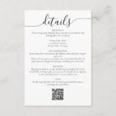 Klassiek Elegant Script Eenvoudige bruiloft Detail Informatiekaartje (Voorkant)