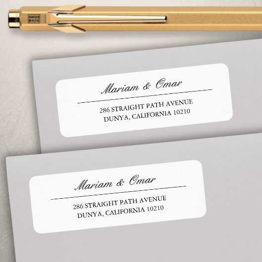 Klassiek Elegant Script minimalistisch retour adre Etiket