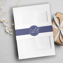 Klassiek elegant script monogram bruiloft uitnodigingen wikkel