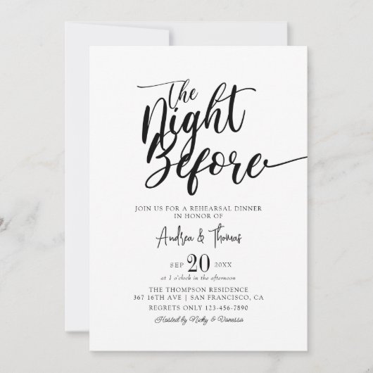 Klassiek elegant script repetitie diner kaart (Voorkant)