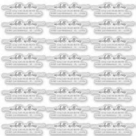 Klassiek Elegant Script Transparant Retouradres Sticker