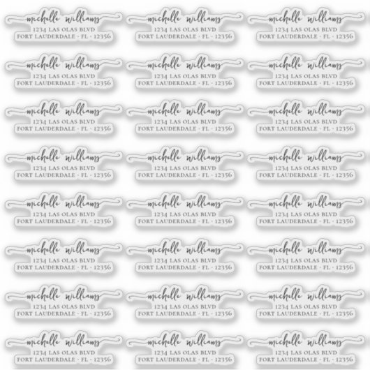 Klassiek Elegant Script Transparant Retouradres Sticker (Voorkant)