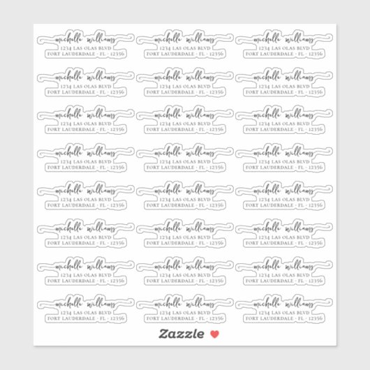 Klassiek Elegant Script Transparant Retouradres Sticker (Vel)