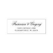 Klassiek Elegant Script Wedding Return Adres Rubberstempel