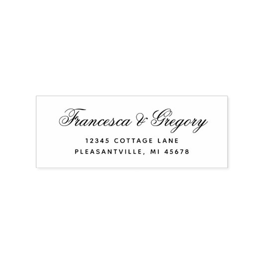 Klassiek Elegant Script Wedding Return Adres Rubberstempel