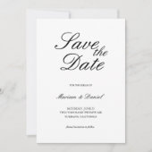 Klassiek Elegant Script Zwart Wit Islamitische bru Save The Date (Voorkant)