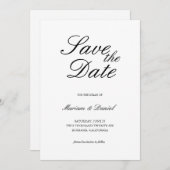 Klassiek Elegant Script Zwart Wit Islamitische bru Save The Date (Voorkant / Achterkant)