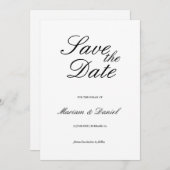 Klassiek Elegant Script Zwart Wit Islamitische bru Save The Date (Voorkant / Achterkant)