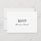 Klassiek Elegant Script Zwart Wit Trouwen RSVP (Achterkant)