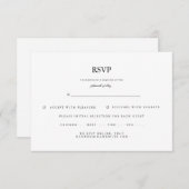 Klassiek Elegant Script Zwart Wit Trouwen RSVP (Voorkant / Achterkant)