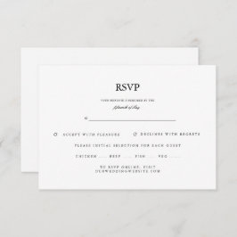 Klassiek Elegant Script Zwart Wit Trouwen RSVP