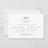 Klassiek Elegant Script Zwart Wit Trouwen RSVP Kaartje (Voorkant)