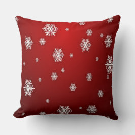 Klassiek Elegant Snowflake Patroon Rood Kerstfeest Kussen