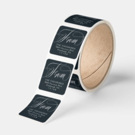 Klassiek elegant van marineblauwe retouradres vierkante sticker