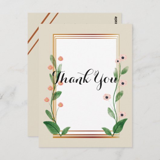 Klassiek & Elegant Verfijnd Dank u Briefkaart (Voorkant / Achterkant)