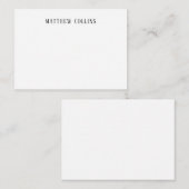 Klassiek Elegant Verfijnd Eenvoudig Formeel Zwart Notitiekaartje (Voorkant / Achterkant)