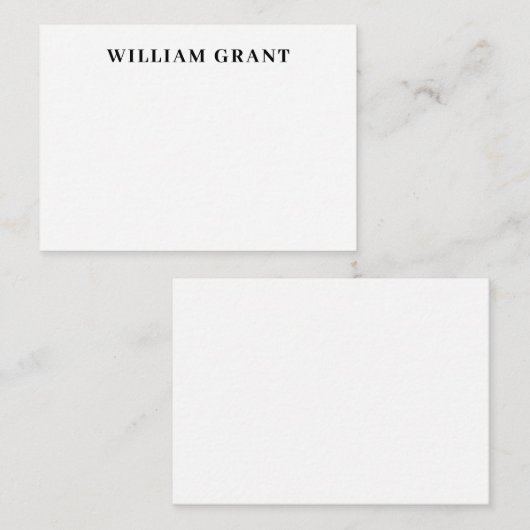 Klassiek Elegant Verfijnd Eenvoudig Formeel Zwart Notitiekaartje (Voorkant / Achterkant)