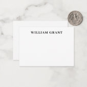 Klassiek Elegant Verfijnd Eenvoudig Formeel Zwart Notitiekaartje (Voorkant / Achterkant in situ)