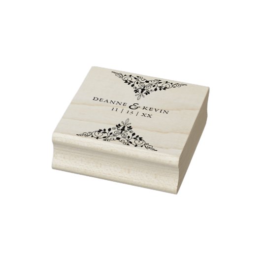 Klassiek Elegant Verfijnd Huwelijksornament Rubberstempel (Stempel)
