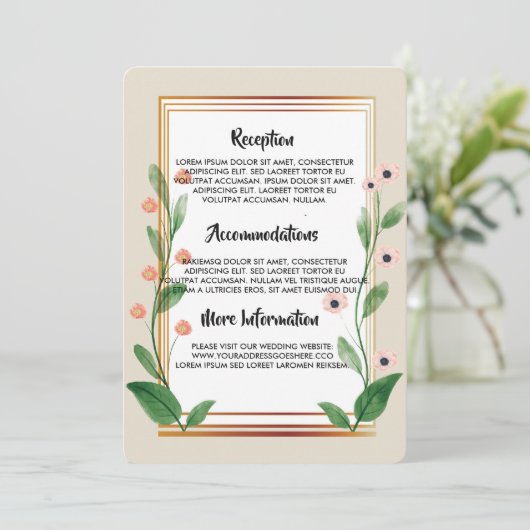 Klassiek & elegant verfijnd kaart (Staand voorkant)