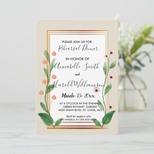 Klassiek & Elegant verfijnd repetitiediner Kaart (Staand voorkant)