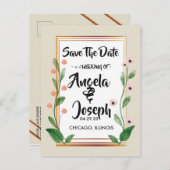 Klassiek & Elegant Verfijnd Sla de Datum op Aankondigingskaart (Voorkant / Achterkant)