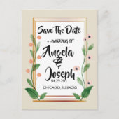 Klassiek & Elegant Verfijnd Sla de Datum op Aankondigingskaart (Voorkant)