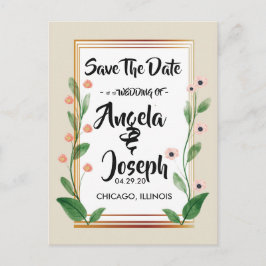 Klassiek & Elegant Verfijnd Sla de Datum op Aankondigingskaart