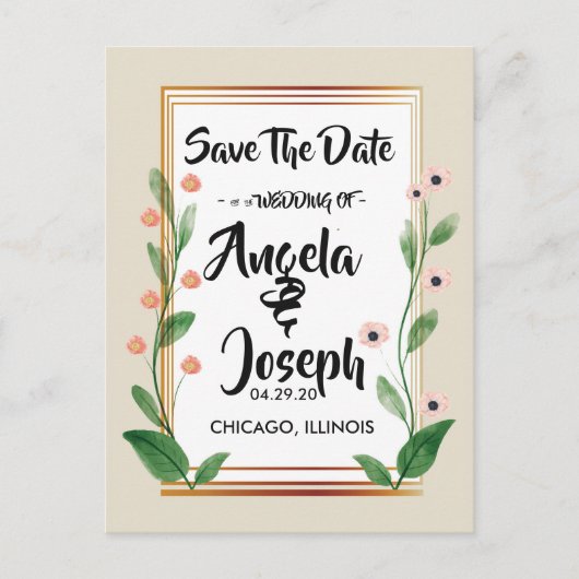 Klassiek & Elegant Verfijnd Sla de Datum op Aankondigingskaart (Voorkant)