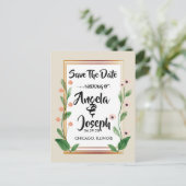 Klassiek & Elegant Verfijnd Sla de Datum op Aankondigingskaart (Staand voorkant)