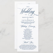 Klassiek Elegant Wedding Foldable-programma Programmakaart (Voorkant / Achterkant)