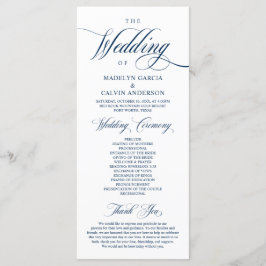 Klassiek Elegant Wedding Foldable-programma Programmakaart