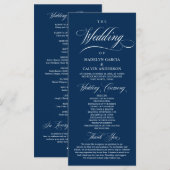 Klassiek Elegant Wedding Foldable-programma Programmakaart (Voorkant / Achterkant)