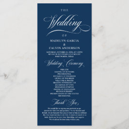 Klassiek Elegant Wedding Foldable-programma Programmakaart